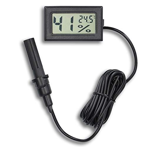 mumbi mini Thermometer Hygrometer Thermo-Hygrometer Luftfeuchtigkeit Temperaturmesser mit Fühler 1,5m von mumbi