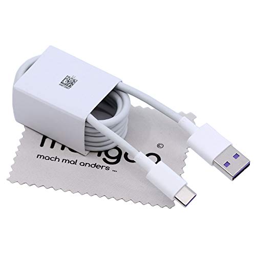 Ladekabel passend für Huawei P40 Pro, P40, P40 lite, P40 lite 5G, P30 lite New Edition, P50 Pocket, Nova Y90 Typ-C Datenkabel 5A 100cm mit mungoo Displayputztuch von mungoo mach mal anders ...