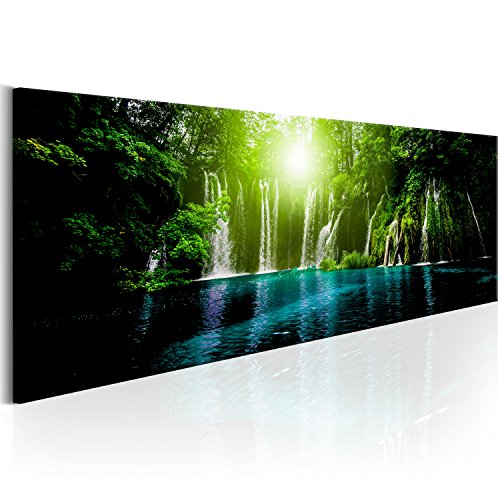 murando Acrylglasbild Wasserfall 120x40 cm 1 Teilig Wandbild auf Acryl Glasbilder Kunstdruck Moderne Acrylglas Platte Wanddekoration Geschenke Heimdekoration Glasbild Natur Landschaft Wald von murando