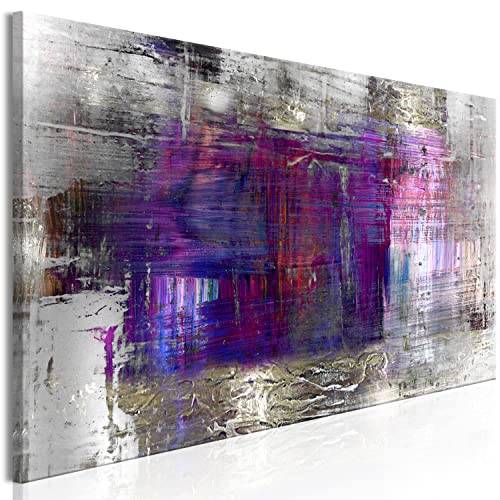 murando - Bilder Abstrakt 90x30 cm Vlies Leinwandbild 1 tlg Kunstdruck modern Wandbilder XXL Wanddekoration Design Wand Bild Panoramabild Bunte Farben Textur wie gemalt blau von murando