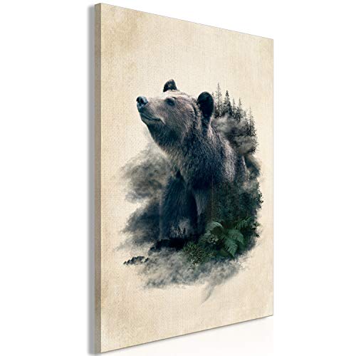 murando - Bilder Bär 20x30 cm Vlies Leinwandbild 1 tlg Kunstdruck modern Wandbilder Wanddekoration Design Wand Bild - Tiere Wald Pflanzenmotiv Fern Abstrakt g-C-0322-b-a von murando