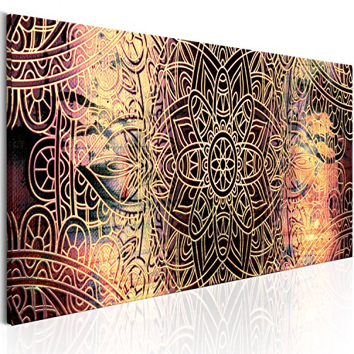 murando - Bilder Mandala 135x45 cm Vlies Leinwandbild 1 tlg Kunstdruck modern Wandbilder XXL Wanddekoration Design Wand Bild Panoramabild - Orient Zen Indisch Hippie f-A-0593-b-c von murando