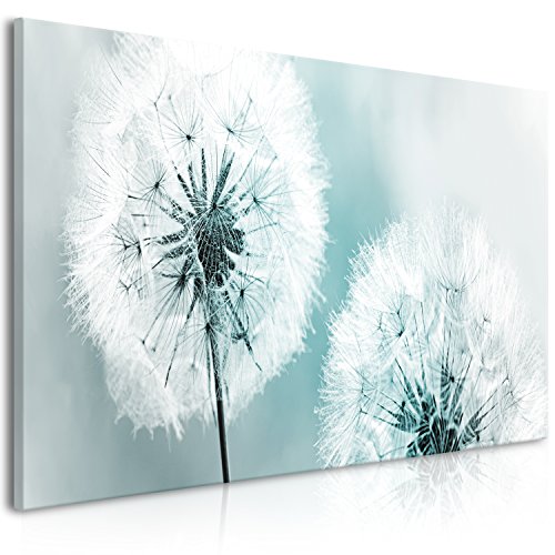 murando - Bilder Pusteblume 100x45 cm Vlies Leinwandbild 1 tlg Kunstdruck modern Wandbilder XXL Wanddekoration Design Wand Bild Panoramabild - Blumen Natur grau blau Löwenzahn von murando