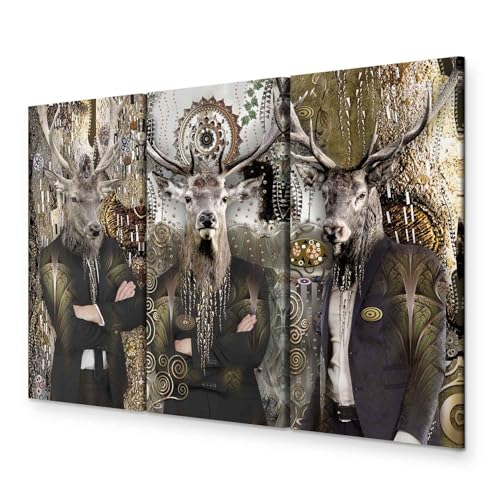 murando - Bilder Tiere Hirsch 90x60 cm Vlies Leinwandbild 3 Teilig Kunstdruck modern Wandbilder XXL Wanddekoration Design Wand Bild - Abstrakt Design g-A-0135-b-f von murando