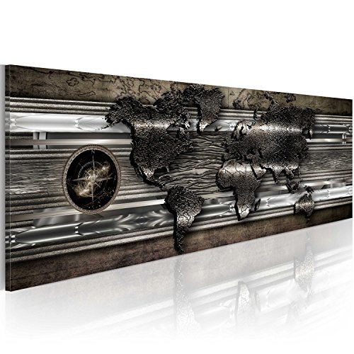 murando - Wandbilder XXL Weltkarte 150x50 cm 1 tlg - Wand Deko Vlies Leinwand Bilder Groß Wanddeko Wohnzimmer Schlafzimmer Kunstdrucke Panoramabild - World Map Kontinente silber braun murando - Wandbilder XXL Weltkarte 150x50 cm 1 tlg - Wand Deko Vlies Leinwand Bilder Groß Wanddeko Wohnzimmer Schlafzimmer Kunstdrucke Panoramabild - World Map Kontinente silber braun von murando