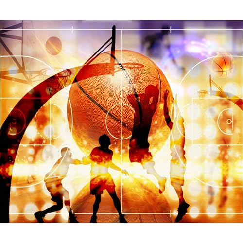 murando PREMIUM Fototapete Basketball 500x350 cm Vlies Tapeten Wandtapete XXL Moderne Wanddeko Design Wand Dekoration Wohnzimmer Schlafzimmer Büro Flur Sport i-C-0001-a-b von murando