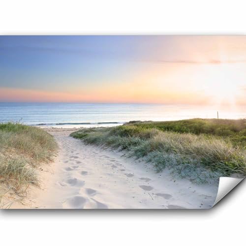 murando PREMIUM Fototapete Meer Strand 300x210 cm Vlies Tapete Moderne Wanddeko Design Tapete Wandtapete Wand Dekoration Sand See Himmel Sonnenuntergang Weg Natur Landschaft von murando