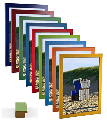 myposterframe Bilderrahmen 20 x 25 cm Juno Bunt Größen Wahl Hellgrün mit Kunstglas Antireflex 1 mm von myposterframe