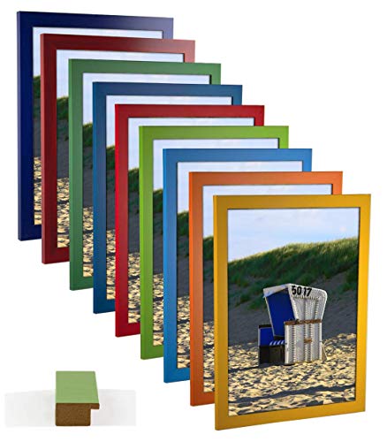 myposterframe Bilderrahmen 20 x 30 cm Juno Bunt Größen Wahl Hellgrün mit Kunstglas Antireflex 1 mm von myposterframe