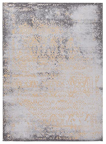 myrug Argentella 7 Gold Ivory, Jacquard Vintage Teppich in 120x170cm, weiche, lebendige Farben kombiniert mit der Jacquard-Technik und dem Vintage-Look, ideal für Ihr Wohnzimmer, Schlafzimmer, Flur von myrug