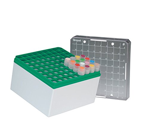 neoLab 7-8021 Kryo-Aufbewahrungsbox PC, 9 x 9 Plätze, 96 mm hoch, Grün (5-er Pack) von neoLab