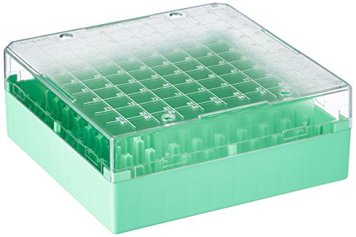 neoLab 7-8042 Kryo-Aufbewahrungsboxen aus PS, 100 Stellplätze, Grün (4-er Pack) von neoLab