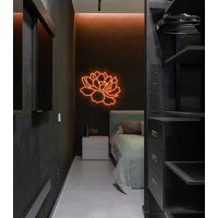 Blume Neon Schild - Lotus Schild, Wohndeko, Home Wohnschild, Led Bar, Neonlicht von neonlampochkin