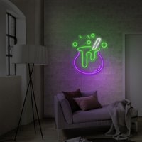 Hexentopf| Halloween Neon Schild Fürs Zimmer, Deko Café - Personalisiertes Neonlichtschild, Neonschild Spruch von neonlampochkin