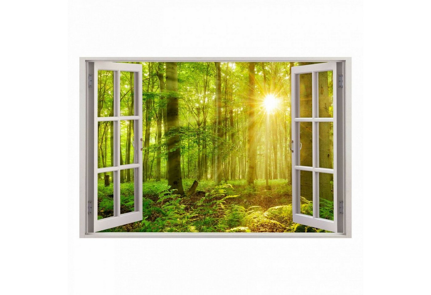 nikima Wandtattoo 216 Fenster - grüner Wald 2 (PVC-Folie), in 5 vers. Größen von nikima