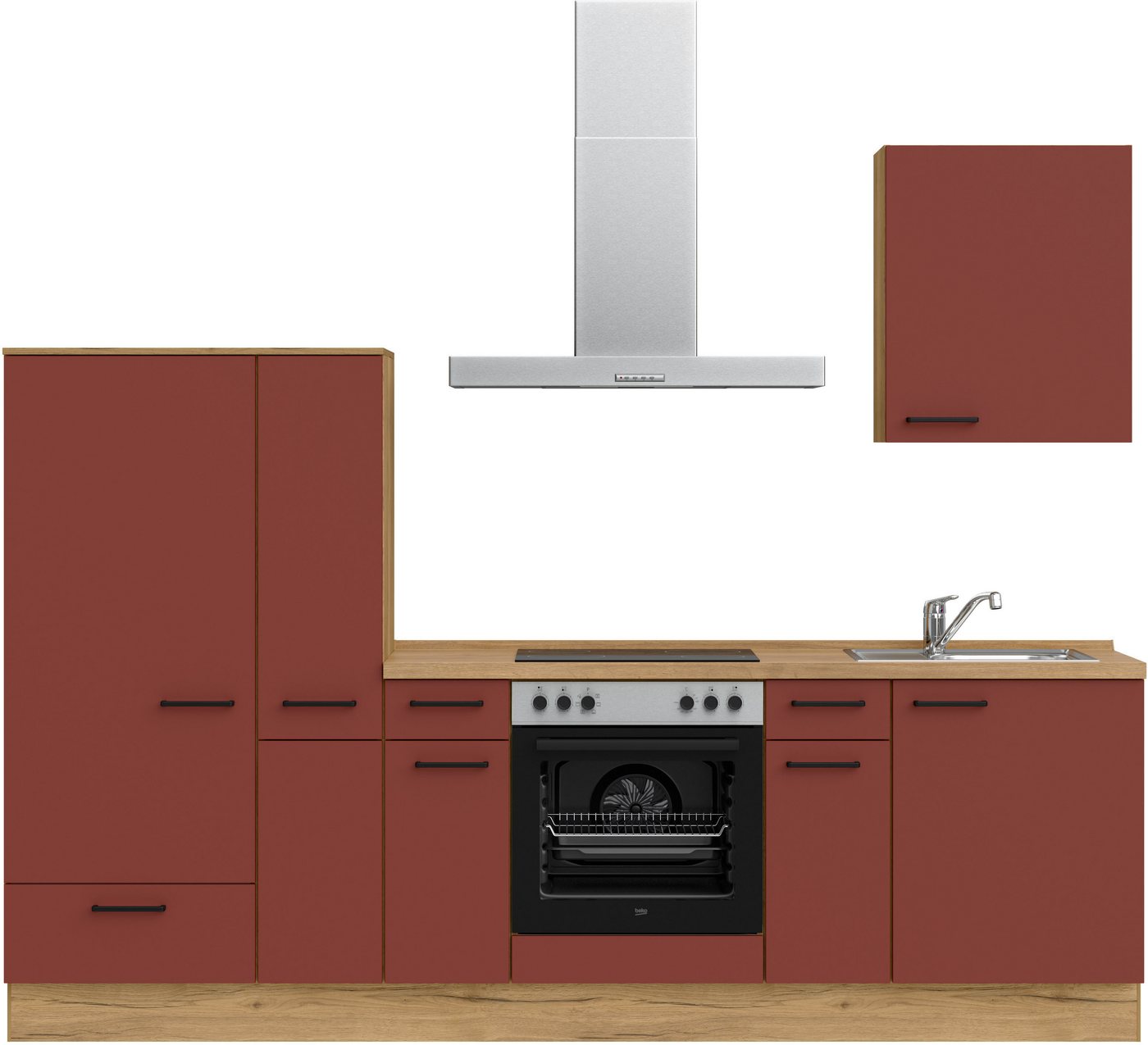 nobilia® Küchenzeile "Easytouch basic", vormontiert, Ausrichtung wählbar, Breite 270 cm, mit E-Geräten von nobilia®