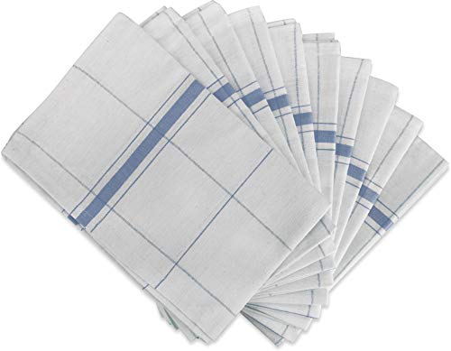 normani 10 x Geschirrhandtücher aus saugstarker Halbleinen - Küchentücher 55 x 75 cm aus Baumwoll-Leinen Mix Farbe Profi Wipe/Blau Größe 55 x 75 cm von normani
