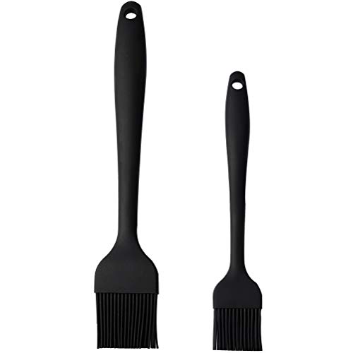 2er Backpinsel,26+21cm Silikon Pinsel für Backen Pinsel küche Grill Pinsel 446℉ (230℃) Wärmebeständigkeit BPA-Freies Silikonpinsel Öl Pinsel für Pfanne Küche Backen Kochen BBQ Pinsel von nuoshen