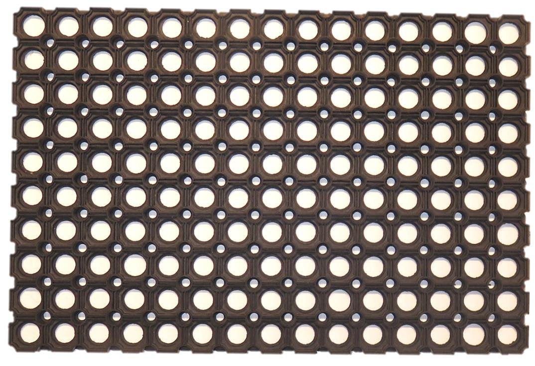 Fußmatte Ringgummi, oKu-Tex, rechteckig, Türvorleger, universelle Gummimatte, Außen und Innen, Höhe: 2,2 mm, Farbe: schwarz, rutschfest, praktisch von oKu-Tex