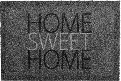 oKu-Tex Fußmatte | Schmutzfangmatte | Deco-Soft Entrance| Home-Sweet-Home | Aufdruck | für innen | Eingangsbereich/Haustür/Treppenhaus | rutschfest | 40 x 60 cm von oKu-Tex