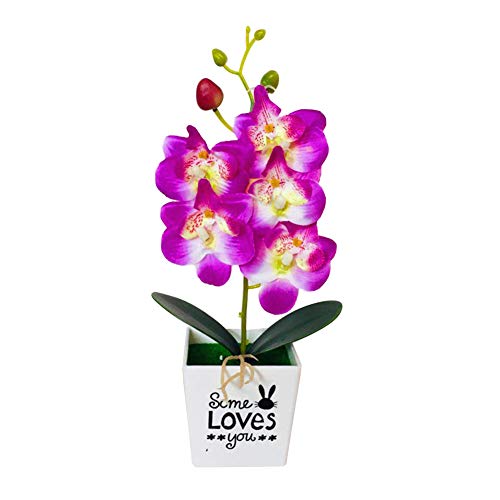 ohfruit Künstliche Pflanzen, künstliche Schmetterling Orchidee Bonsai Fake Blume mit Topf Home Möbel Dekor Lila von ohfruit