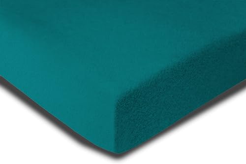 Winter Spannbettlaken Flausch Warm Thermo Fleece Weich Bettlaken Spannbetttücher, Größe:2er Pack 90x200 cm - 100x200 cm, Farbe:Petrol von one-home