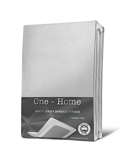 one-home Boxspringbett Spannbettlaken weiß 140x200-160x220 cm Heavy Jersey Baumwolle von one-home