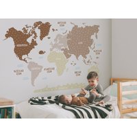 Weltkarte Wandtattoo, Verspieltes Kinderzimmer Dekor, Kinder Weltkarte, Wallpaper Karte von osomhome