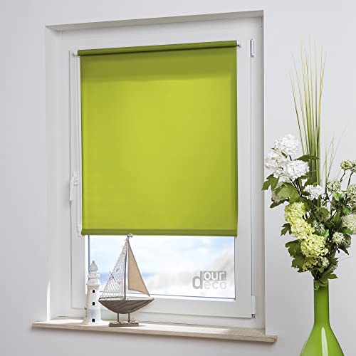 ourdeco® Mini-Rollo/Breite x Höhe: 100 x 150 cm grün/lichtdurchlässig, Blickdicht/Farben: weiß, beige, gelb, grün, Terracotta, violett, blau von ourdeco