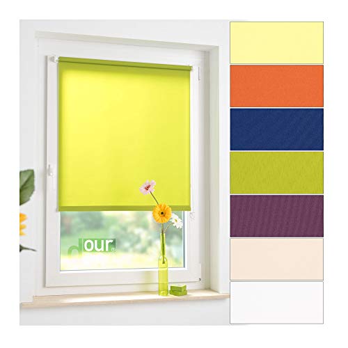 ourdeco® Mini-Rollo / 60 x 150 grün/lichtdurchlässig, Blickdicht/Farben: weiß, beige, gelb, grün, Terracotta, violett, blau/Montage ohne Bohren von ourdeco