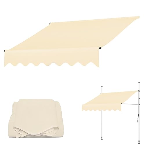 paiye Ersatz für Einziehbare Klemmmarkise, Sonnenschutzdach für Einziehbare Markisen, UPF50 UV Schutz (Color : Beige, Size : 300cm) von paiye