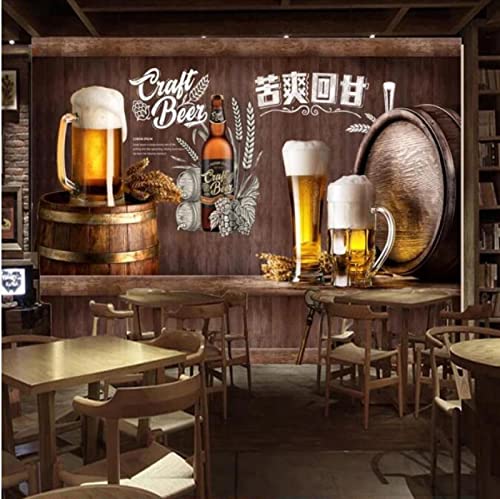 3D-Fototapete, Bier-Wandbild, Restaurant, Bar, KTV, Weingut, Wanddekoration, Malerei, Wandpapier * 400 cm x 280 cm (157,4 x 110,2 Zoll) von palank