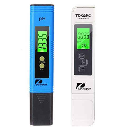 Pancellent PH Messgerät, PH TDS EC und Temperatur 4 in 1 Set, Wasserqualität Tester(ATC) für Trinkwasser/Schwimmbad/Aquarium/Pools, Leitwertmessgerät mit hoher Genauigkeit und LCD Display (Blau) von pancellent