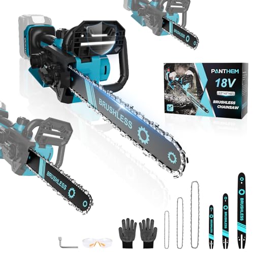 Akku Kettensäge kompatibel mit Makita 18V, 3 IN1 1000W 6Zoll 8Zoll 12Zoll Elektro-Kettensäge, Kettensägen mit Sicherheitsschloss Automatischer Öler akkusäge Handkettensäge Gartenscheren (Ohne akku) von panthem