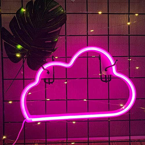 panthem Neonlicht Cloud Neon Signs Licht, Dekorative 3D Lampe Lichter Neonlichter Beleuchtung Nachtlichter für Zimmer Wand Kinder Schlafzimmer Wohnzimmer Hochzeit Party Decor 30x19cm von panthem