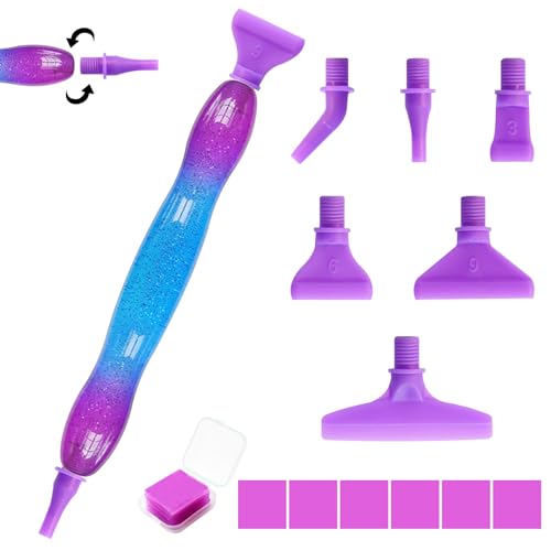 papasgix 13Pcs Diamond Painting Stift Zubehör, 5D Diamant Malerei Stift Werkzeug Set mit 5d Drill Pen Ersatzköpfe Diamond Painting Stifte Zum Befüllen für DIY Handwerk Nagelwerkzeug von papasgix