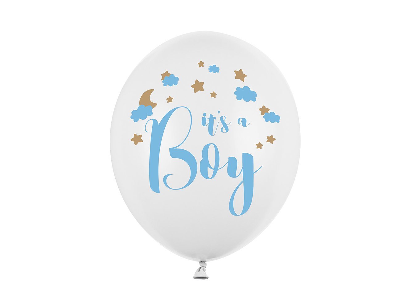 partydeco Luftballon, Luftballons mit Aufschrift It's a Boy 30cm weiß blau gold 6er Set von partydeco