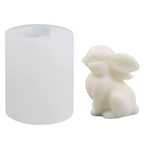 penobon Kerzenformen zum Gießen für die Kerzenherstellung, 3D DIY Kerzen Silikonform zum Basteln, Duftkerzen, Seifen, Partylichter und Backdesser (Kaninchen) von penobon