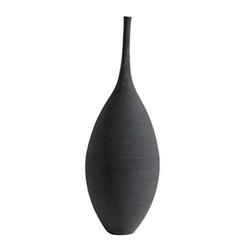 Non-brand Keramik Blume Vasen Dekor, Hoch Kurzen Langen Hals Vase Moderne Home Decor Vase für Küche, Büro, Hochzeit, Wohnzimmer, Regal Ornamente - Schwarz EIN von perfk