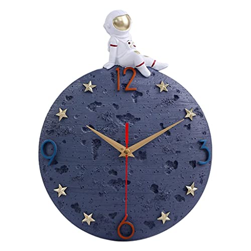 perfk Astronaut Wanduhr leise, Nicht tickend - 9 Zoll batteriebetriebene, rund, einfach zu lesende Uhr für Zuhause/Büro/Klassenzimmer/Schule von perfk