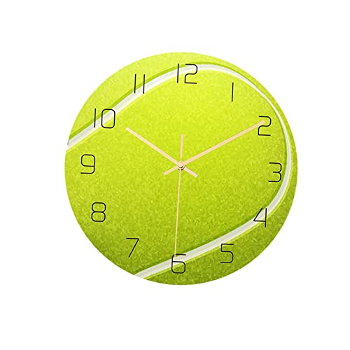 perfk Moderne Sport-Wanduhr, 30,5 cm, leise Wanduhr, batteriebetrieben, Schlafzimmer, Dekoration, Geschenk, Tennis von perfk