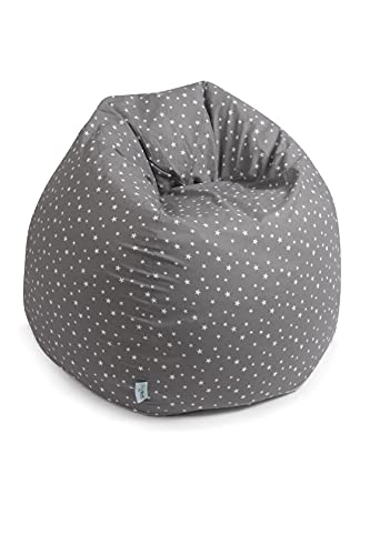 pic Bear Sitzsack; Großes Sitzkissen mit Sternenmotiv aus Baumwolle; 240 Liter; grau; Ideal für Kinder und Erwachsene von pic Bear
