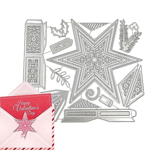 Stanzschablonen Neuheiten 2023 | Stanzschablonen Weihnachten | Metall Weihnachtliche Dekorative Geschenkschachtel-Stanzformen Schablonen für 3D Hochzeitgeschenkbox Süßigkeitenbox von pologmase