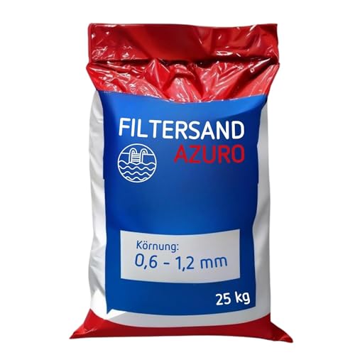 Poolomio® Filtersand für Sandfilteranlage Pool - 25 kg | Hochwertiger Quarzsand Azuro, Sandfilter, Poolfilter | 0,6-1,2 mm Körnung für kristallklares Poolwasser von Poolomio