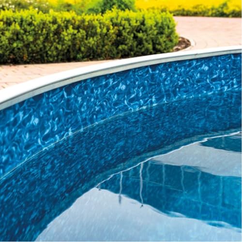 poolomio® Poolinnenfolie blau Marmor für Rundbecken 460 x 110 cm | 0,35 mm Stärke | Innenhülle Pool aus hochwertigem PVC | Ersatzfolie mit 10 cm Überlappung von poolomio