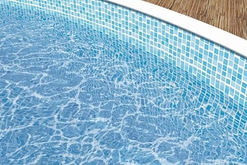 poolomio® Poolinnenfolie mit Mosaikmuster für ovale Stahlwandbecken 910 x 460 x 120 cm | 0,3 mm Stärke | Innenhülle Pool aus hochwertigem PVC | Ersatzfolie mit 10 cm Überlappung von poolomio