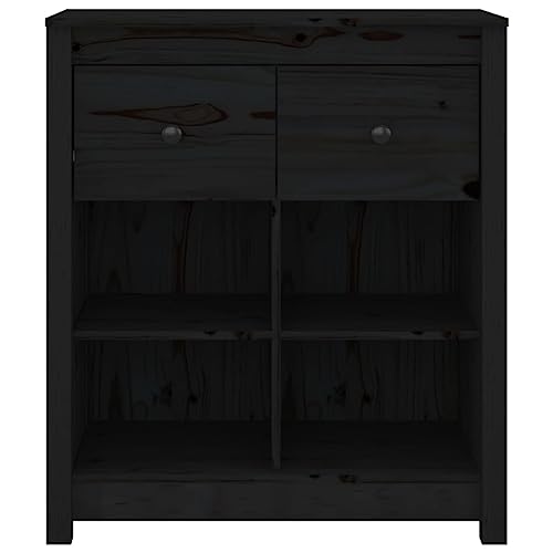 prissent Sideboard Kommode 70x35x80 cm Beistellschrank Aufbewahrungsschrank Schrank für Schlafzimmer, Wohnzimmer, Bad, Jugendzimmer und Büro Kitchen Cabinet Schwarz von prissent