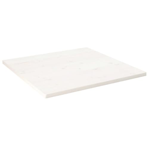 prissent Tischplatte Weiß 90x90x2,5 cm Massivholz Kiefer Quadratisch Holztischplatte Ersatztischplatte Vielseitige Tischplatte Quadratischer Tischplatte für Esstisch Couchtisch Beistelltische von prissent