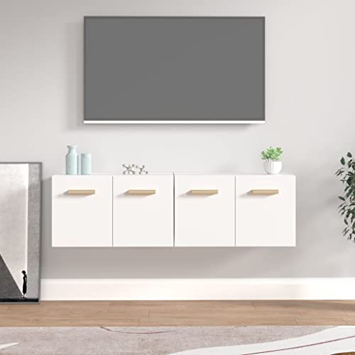 prissent Wandschrank 2 STK. Weiß 60x36,5x35 cm Holzwerkstoff Praktischen Hängeschränke Elegantes Design Dekorieren Badezimmer Küche Schwebeschrank die Ausreichend Stauraum Bieten von prissent