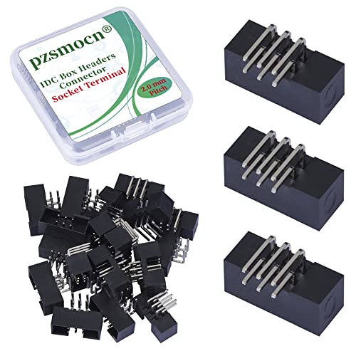 Pzsmocn 20 Stück IDC 2 * 3 Zweireihig 6 Poliger Box Steckverbinder Männliche SMT Buchsenklemmen 2,0 mm Rastermaß, JTAG ISP 6 Poliger Anschluss Adapter SMT Buchsenklemmen für PCB Elektronikprojekte. von pzsmocn